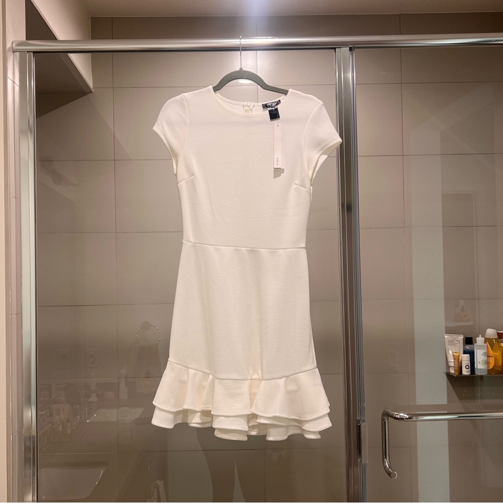 Aqua white mini dress